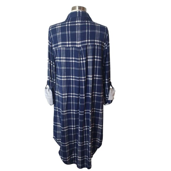 Torrid Plus Sz 2 Plaid Long Shirt Dress Flannel Shacket Casual Lightweight - Picture 4 of 7